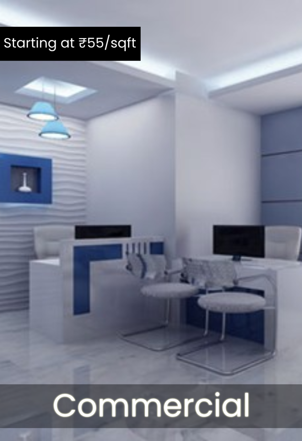 rates of commercial interior designing by best interior designing company