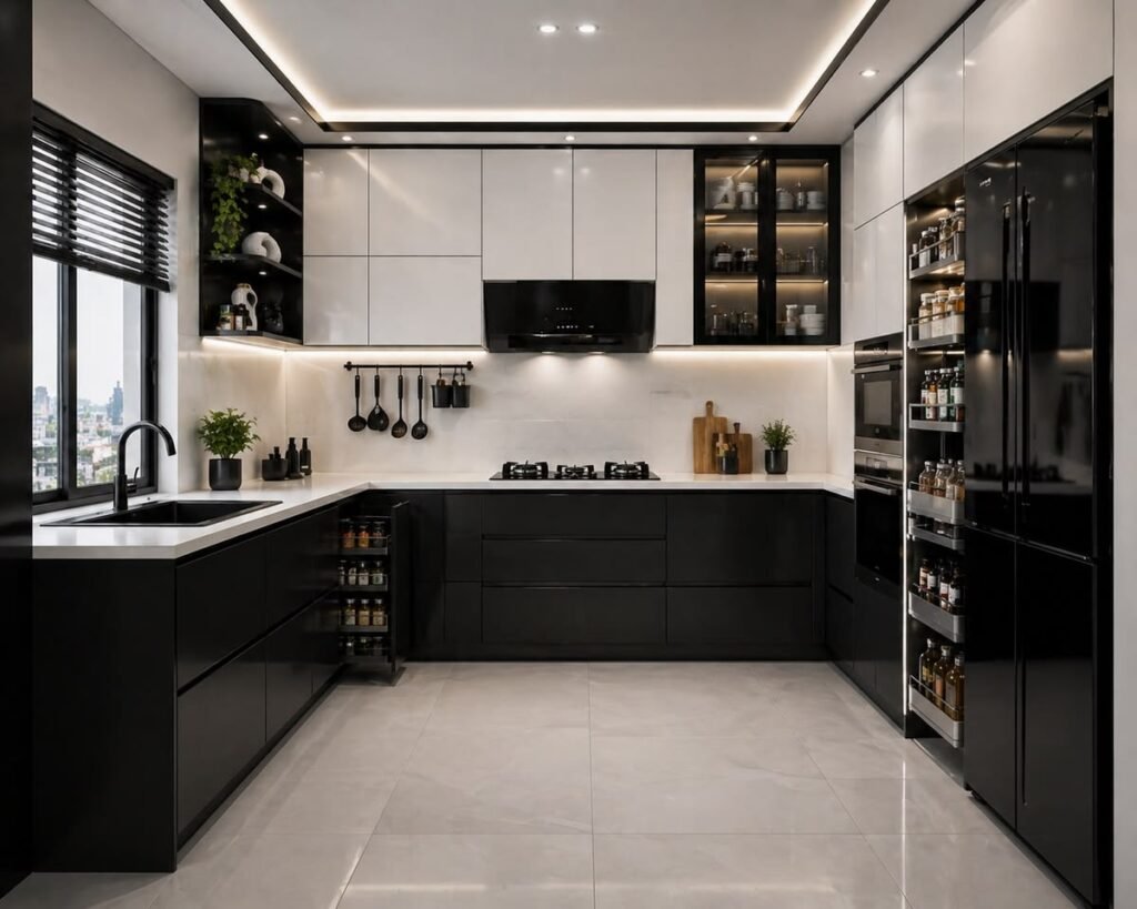 Black and White Kitchen Colour Combination
