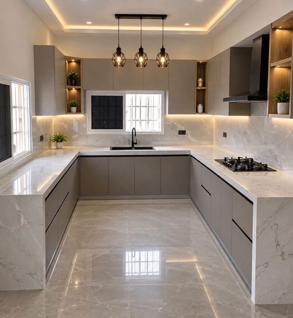 Grey & White Kitchen Colour Combination