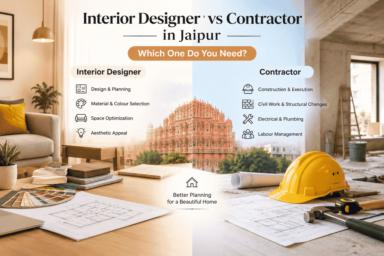 Interior Designer vs Contractor