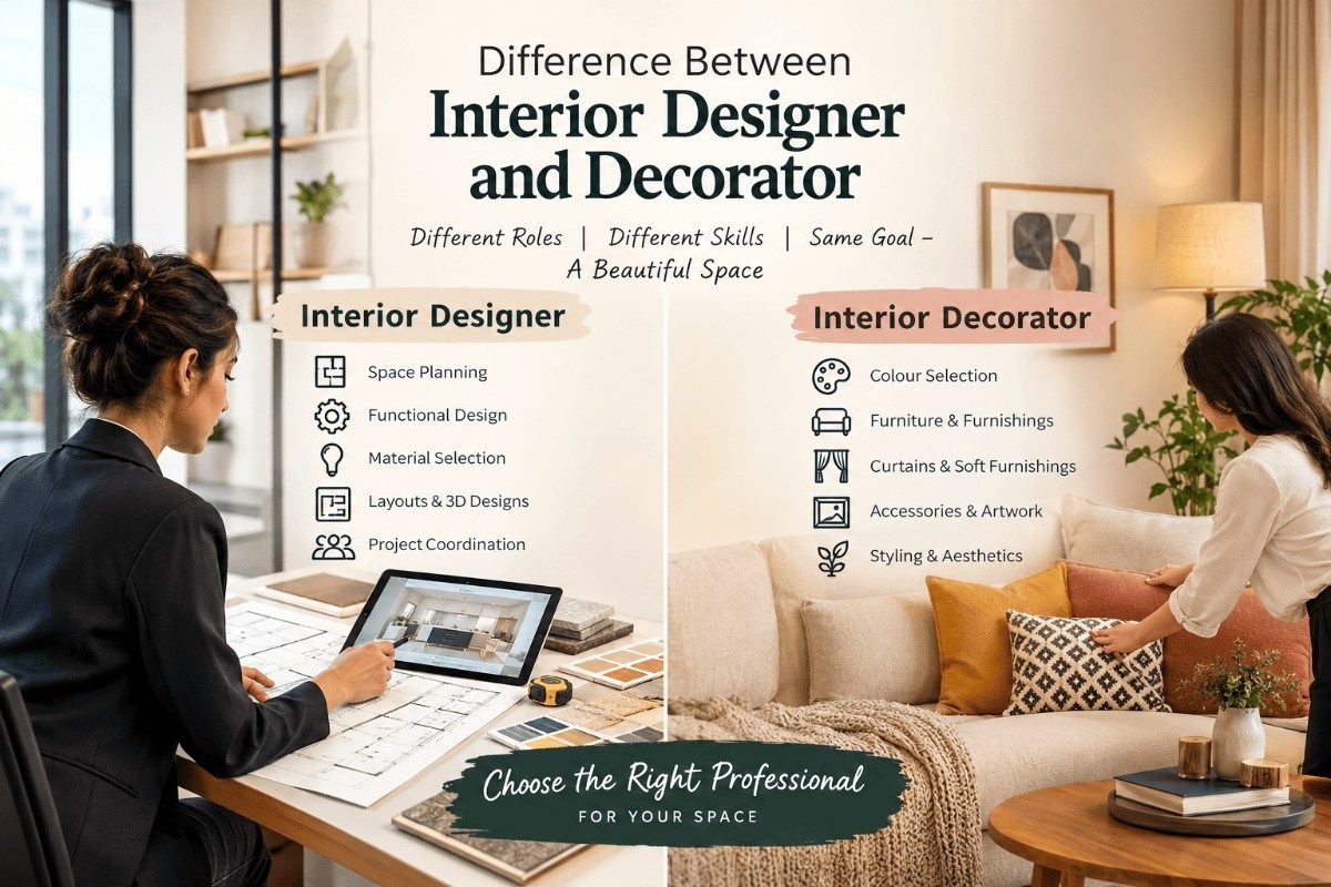 Difference Between Interior Decorator and Interior Designer