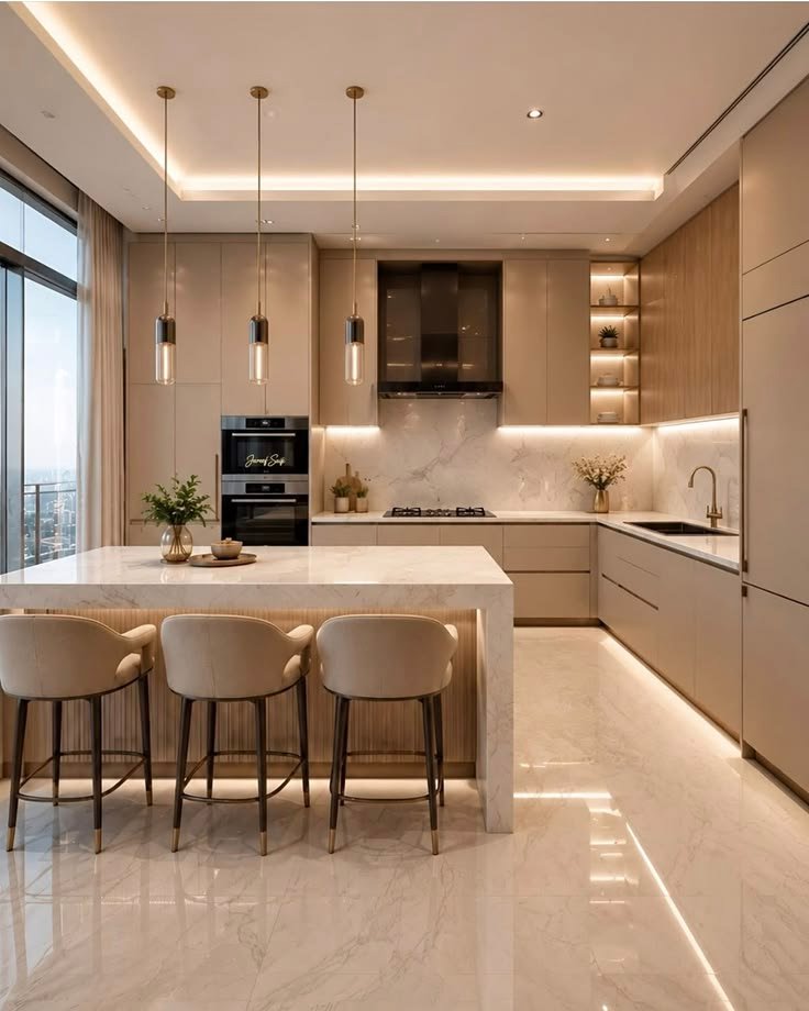 Sand Beige Kitchen Colour Combination