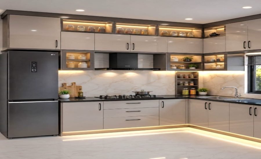 L-Shaped Kitchen Design-900x550